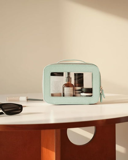 Clear Cosmetic Bag Set for Women Makeup Bag with Handle, 3 Pcs Travel Toiletry Bag Transparent Cosmetic Case Portable Make Up Organizer Bag for Essentials