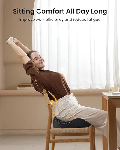 ProtoArc Extra Large Seat Cushions for Office Chairs, Ergonomic Memory Foam Seat Cushion for Home, Extra Cover, Car Seat Cushions for Driving, Pressure Relief Pad for Sciatica - Black