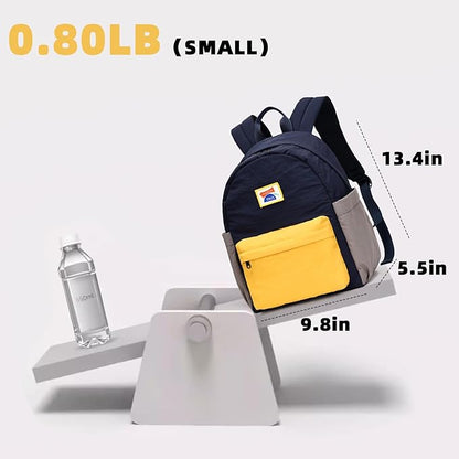 willikiva Kids Backpack for School Boys Girls Teens Toddler Backpack Waterproof Kindergarten Preschool Elementary Bookbag Children Travel Bag(Deep Blue Yellow,Small)