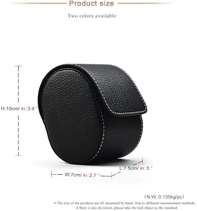 Oirlv Luxury Leather Watch Storage Box Travel Single Watch Case Jewelry Gift Box for Christmas Anniversary Birthday(Black)