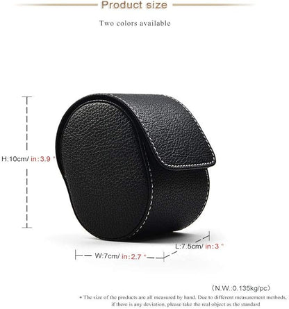 Oirlv Luxury Leather Watch Storage Box Travel Single Watch Case Jewelry Gift Box for Christmas Anniversary Birthday(Black)
