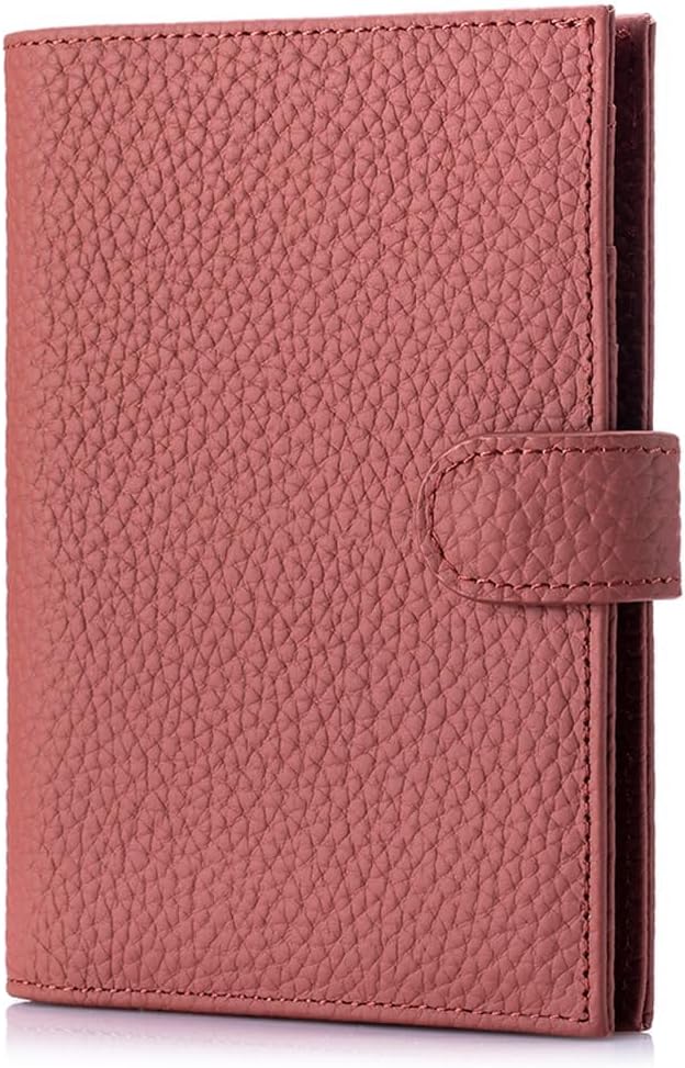 Slim RFID Passport Wallet for Women – Leather Travel Wallet Womens with Passport Slot & Card Slots, Zippered Coin Pocket & Cash Holder Travel Organizer Burnt Sienna (Brick Red)