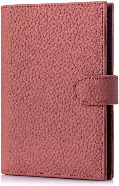 Slim RFID Passport Wallet for Women – Leather Travel Wallet Womens with Passport Slot & Card Slots, Zippered Coin Pocket & Cash Holder Travel Organizer Burnt Sienna (Brick Red)