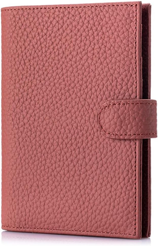 Slim RFID Passport Wallet for Women – Leather Travel Wallet Womens with Passport Slot & Card Slots, Zippered Coin Pocket & Cash Holder Travel Organizer Burnt Sienna (Brick Red)