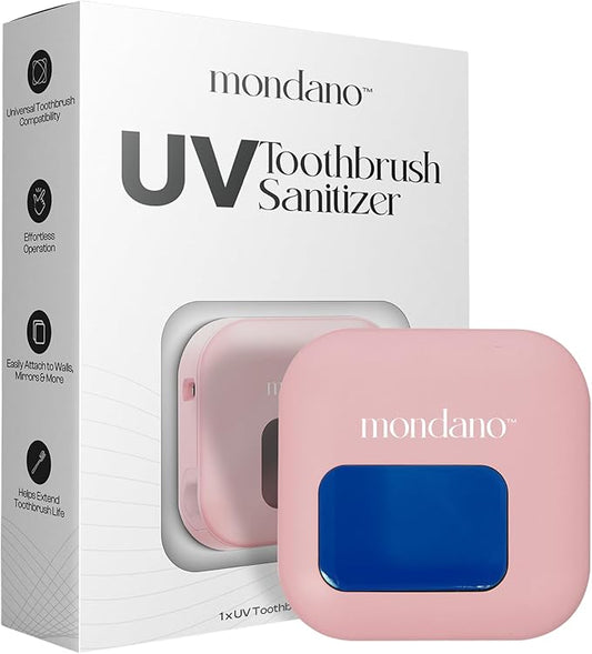 Mondano UV-C Toothbrush Sanitizer and Holder, Toothbrush Case - Manual/Electric Toothbrush Cover for Any Toothbrush Head - Rechargeable Toothbrush Travel Case, Tooth Brush Cover Cap for Home