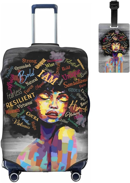 Washable Suitcase Protector - Anti-scratch Luggage Cover, Medium Black