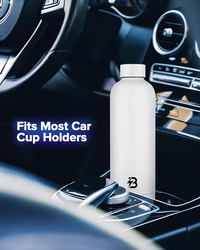 Insulated Water Bottle with Lid, 25 oz Reusable Leak-Proof Metal Stainless Steel Water Bottles for Travel, Sports, Gym, Outdoor (White)