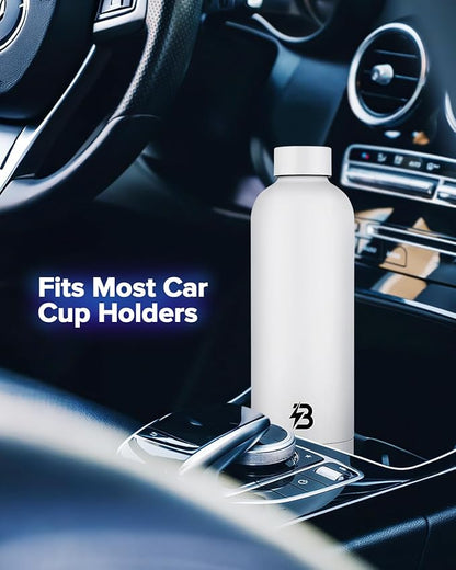 Insulated Water Bottle with Lid, 25 oz Reusable Leak-Proof Metal Stainless Steel Water Bottles for Travel, Sports, Gym, Outdoor (White)