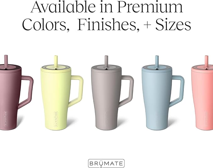 BrüMate Era 30 oz Tumbler with Handle and Straw | 100% Leakproof Insulated Water Bottle Tumbler with Lid and Flexible SoftSip Straw | Made of Stainless Steel | Cup Holder Friendly | 30oz (Lavender)