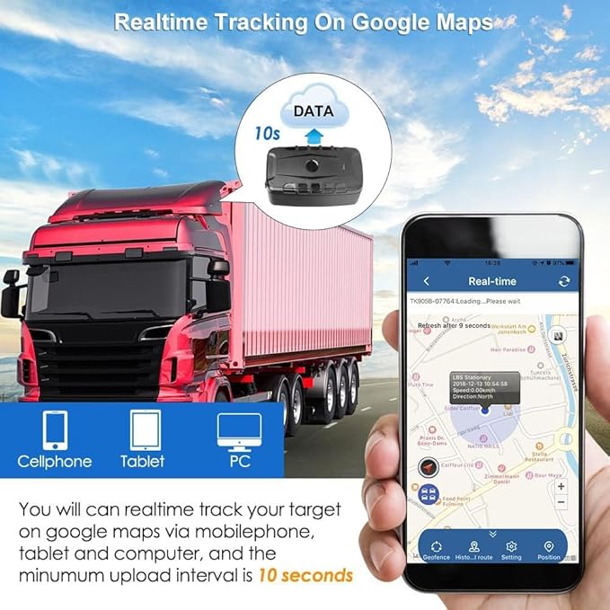 Car GPS Tracker for Vehicles Long Battery Life 20000mAh Tracker Device Real-Time and Precise Location Tracking Device Magnetic Waterproof Multiple Alarm App iOS/Android TK918 4G