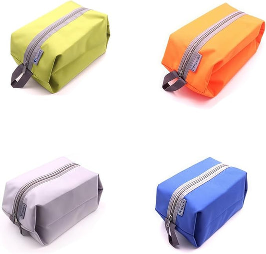Tumecos 4 Pack Large Waterproof Portable Travel Organizer Toiletry Dopp Kit, Space Saving Shoe Bag Pouch