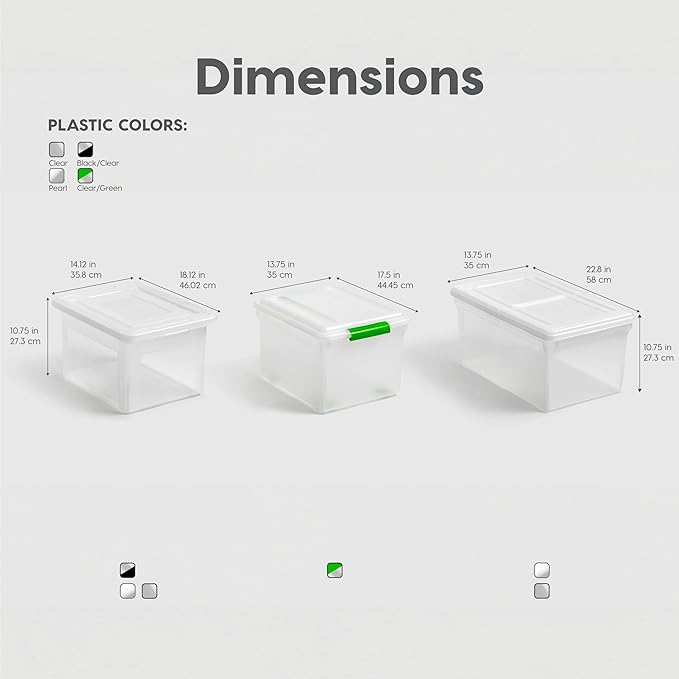 IRIS USA File Box, Plastic File Organizer with Lids for Letter/Legal File, Portable Document Box For Moving, Storage Bin with Durable and Secure Lid, Stackable Nestable BPA-Free, Black 35 Qt. 1 Pack