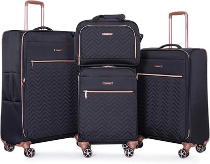 Travelhouse Luggage Set, Softside Suitcase 4-Piece (16/20/24/28), Expandable Lightweight Luggage Sets with Duffel Travel Bag,Suitcase with Double Spinner Wheels