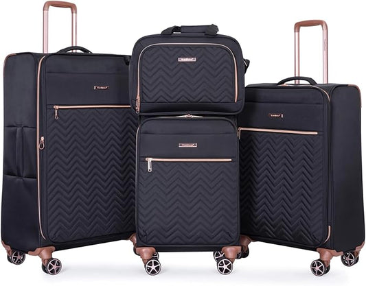 Travelhouse Luggage Set, Softside Suitcase 4-Piece (16/20/24/28), Expandable Lightweight Luggage Sets with Duffel Travel Bag,Suitcase with Double Spinner Wheels