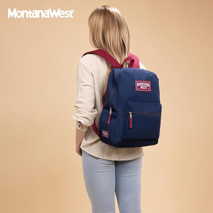 Montana West Backpack for Women Men 2 PCS Lightweight College Bookbags Casual Daypack Backpacks for Commute & Travel
