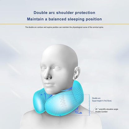 Memory Foam Travel Neck Pillow 360 Support for Airplane, Adjustable Neck Pillow for Travel with 3D Eye Mask, Earplugs & Portable Bag, Office Car Nap Pillow (Grey)