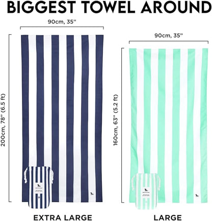 Dock & Bay Customized Beach Towel - Quick Dry, Sand Free - Compact, Lightweight - 100% Recycled - Includes Bag - Cabana Light - Lombok Lilac - Large