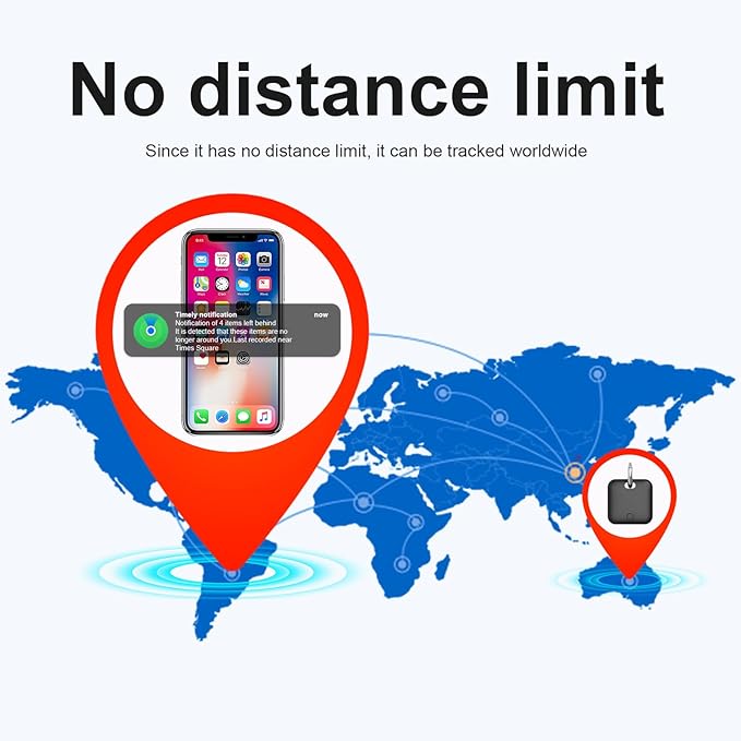 Tracker Tags-4 Pack(iOS Only) Compatible with Apple with 2 Batteries,Replaceable Battery,Bluetooth Luggage Smart GPS Tag Works with Apple Find My APP,Item Finders for Dog/Key/Luggage