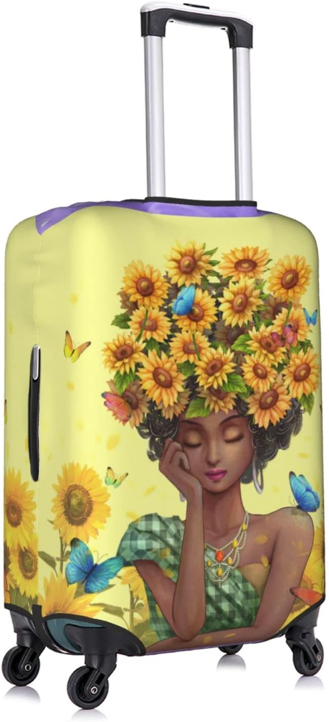 Washable Suitcase Protector - Anti-scratch Luggage Cover for Small Suitcases - African American Afro Black Girl