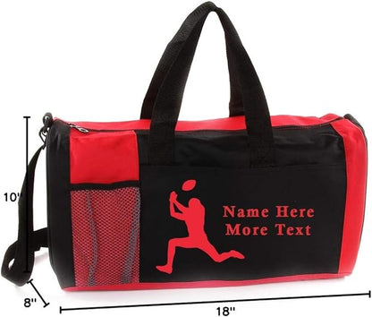 Personalized Kids 18 Inch Sport Duffel Bag With Custom Name & Text - Football