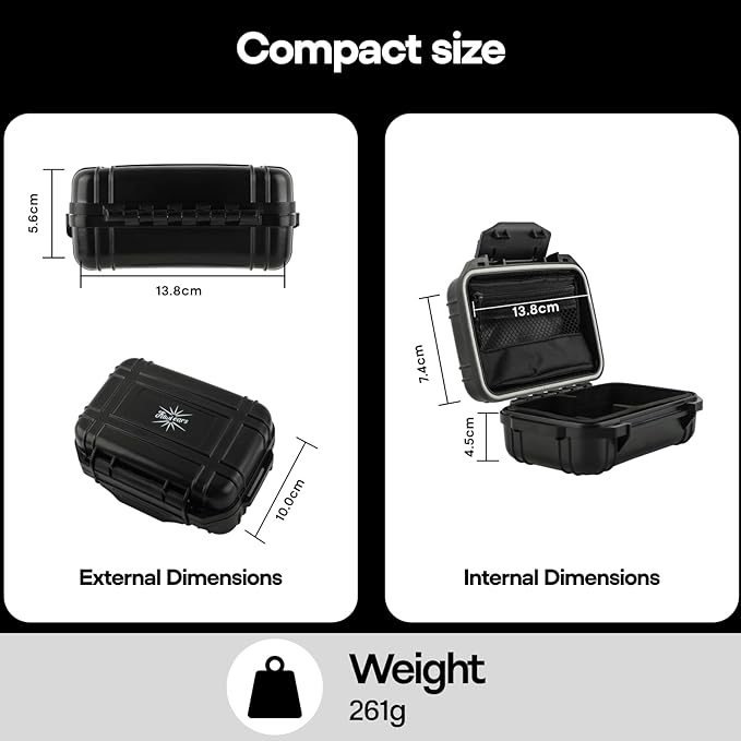 Linsoul Kiwi Ears SONICAP Waterproof Earbud Case,Hard Protective IEM Storage Box with EVA Lining,Hard Carrying Bag for Headphones,Earphone,Travel Carrying Case Fit for ZS10 Pro,Zero:2,EW300 (Black)