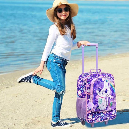 UFNDC Kids Luggage, Girls Suitcase Rolling with Wheels, Travel Carry on for Children Toddler Elementary