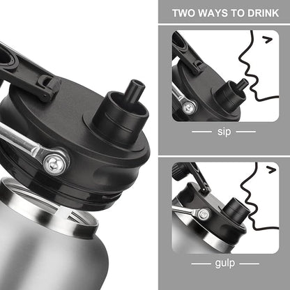 Zenbo One Gallon Jug with Straw, 128 oz Double Wall Vacuum Insulated Sports Water Bottle, Keeps Cold up to 48 Hours, Leak-Proof & Sweat-Proof Stainless Steel Water Jug for Gym, Outdoor & Camping