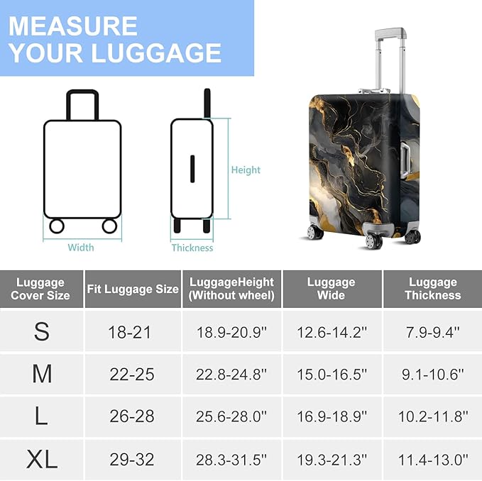 ANNA QUEEN Travel Luggage Cover Suitcase Protector Suitcase Cover Anti-Scratch,Stretchable Bag Cover Washable Durable Polyester