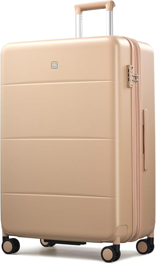 Hanke Expandable 28 Inch Luggage with Spinner Wheels, Hardside Large Suitcase, All-PC Hard Shell Checked Luggage, TSA Lock, Durable Checked-Large (Cuba Sand, 114L)