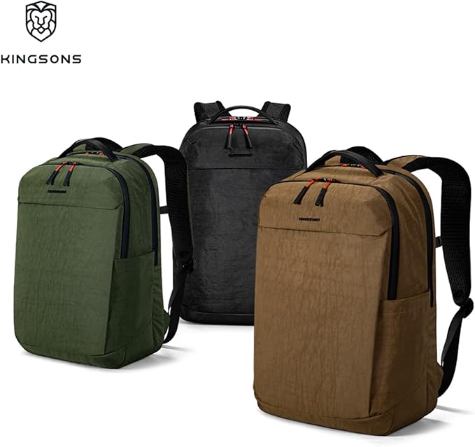 Kingsons Urban Lightweight Waterproof Backpack-15.6" Laptop Compartment, Quick Access,Ergonomic,22.5L (Commuting/Travel/College/Daily Carry) (Gifts For Men & Women) (KS25055-Black-US-1)
