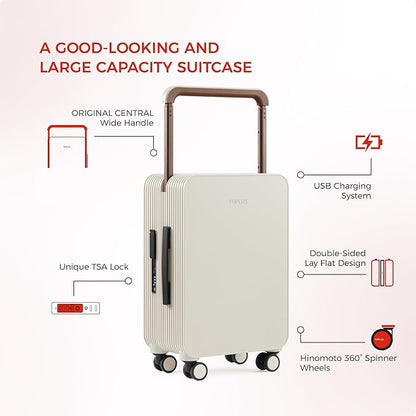 TUPLUS Suitcase ABS Hard Shell Luggage with 4 Spinner Wheels Hold Check in Travel Case, Balance Series