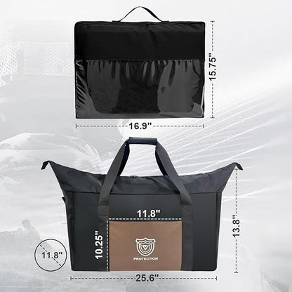 Faraday Duffel Bag - Large EMF Bag EMP Protection, RF Shielding & Signal Blocking for Data Privacy, Anti-Tracking Executive Security Faraday Duffle Bag for Electronics with 2 Detachable Faraday bags
