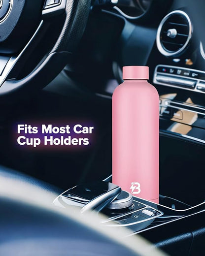 Insulated Water Bottle with Lid, 25 oz Reusable Leak-Proof Metal Stainless Steel Water Bottles for Travel, Sports, Gym, Outdoor (Pink)