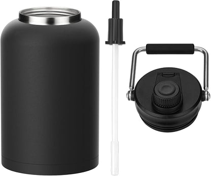 Zenbo One Gallon Jug with Straw, 128 oz Double Wall Vacuum Insulated Sports Water Bottle, Keeps Cold up to 48 Hours, Leak-Proof & Sweat-Proof Stainless Steel Water Jug for Gym, Outdoor & Camping