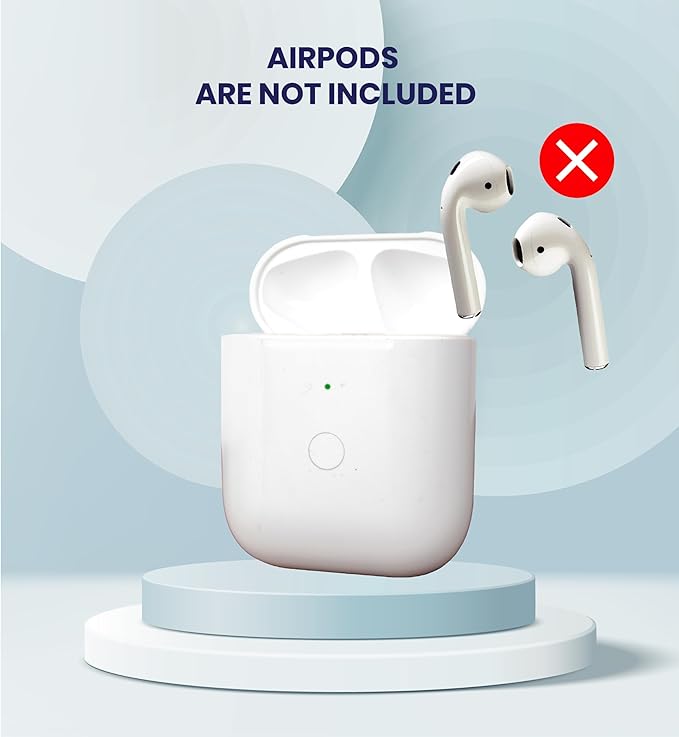 Replacement Charging Case for AirPods 1st & 2nd Generation with Wireless and Wired Charging and Built-in 550 mAh Battery for Fast Charging, Bluetooth Pairing and Sync Button. No Earbuds/Airpods