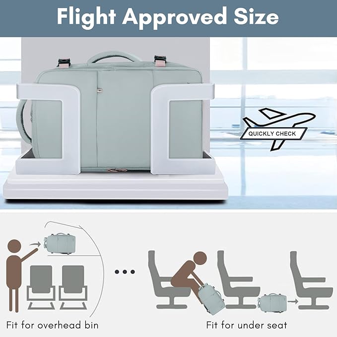 Taygeer Personal Item Backpack for Men Women, Travel Backpack Carry on Luggage Flight Approved with USB Charging Port & Shoe Pouch, Large Weekender Work Bag for Hiking Gift, Gray Powder