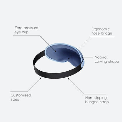 Neck Pillow for Travel Memory Foam Design Models Pillows with Zero Eye Pressure 3D Eye Mask and Compact Bag Traveling Essentials Plane Car Flight Rest Sleeping Use Adult, Blue