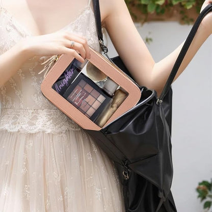 Travel Clear Makeup Bag Set, TSA Approved Cosmetic Bag Case with Zipper Portable Makeup Pouch Toiletry Bag Women Traveling Cosmetic Organizer Storage Bag Car Organizer Car Essentials for Women