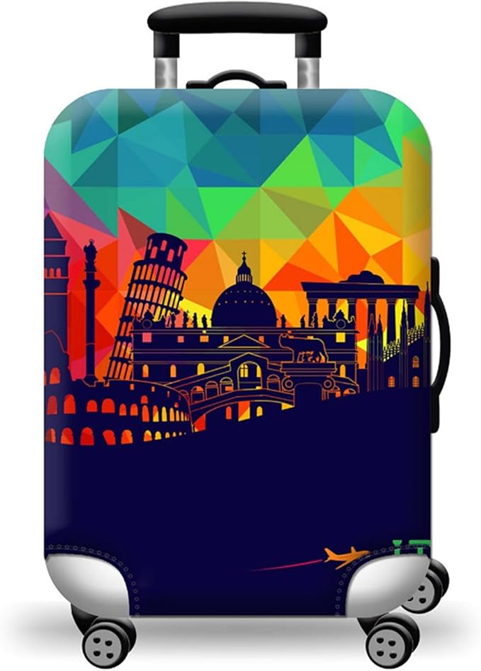 WUJIAONIAO Travel Luggage Cover Baggage Suitcase Cover Protector Skins 18-32 Inch (City, M (for 22-24 inch luggage))