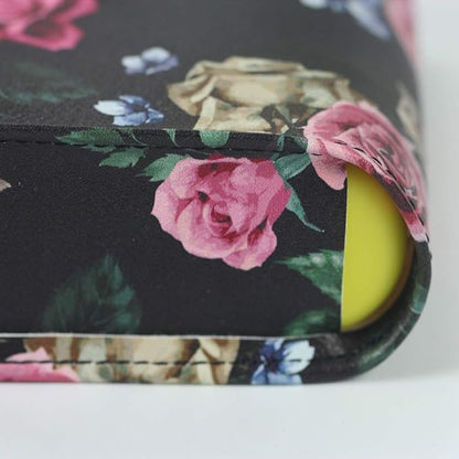 Pill Organizer,LIZIMANDU Weekly Travel Pill Case Box Medication Reminder Daily AM PM, Day Night 7 Compartments,for 4 Times A Day, 7 Days a Week-Includes Leather PU Carrying Case (Black Rose)