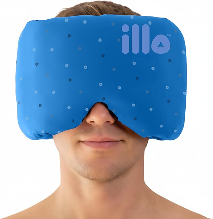 illo Wearable Pillow Sleep Mask | Soft Mulberry Silk Blackout Sleeping & Napping Eye Mask | Best for Home Bed, Work, Airplane, Side Sleeper | Reversible as Travel Neck Pillow | Women & Men