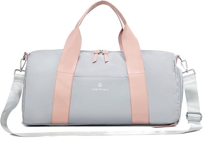 Gym Bag for Women, Duffle Bag for Travel with Shoe Compartment and Wet Pocket, Lightweight Carry on Weekender Duffel Bags, Water Resistant