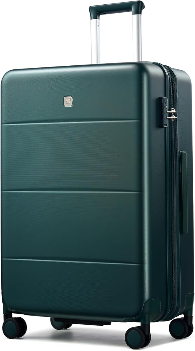Hanke Expandable 26 Inch Luggage with Spinner Wheels, Hardside Large Suitcase, All-PC Hard Shell Travel Luggage, TSA Lock, Lightweight Durable Checked-Medium (Blackish Green, 93L)