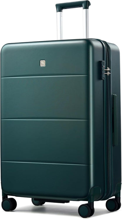 Hanke Expandable 26 Inch Luggage with Spinner Wheels, Hardside Large Suitcase, All-PC Hard Shell Travel Luggage, TSA Lock, Lightweight Durable Checked-Medium (Blackish Green, 93L)