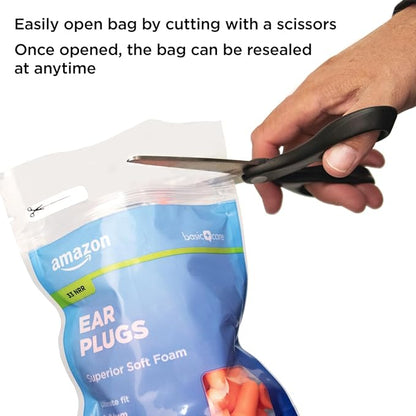 Amazon Basic Care Soft Foam Earplugs, 100 Count (2 Pack of 50 Pairs)