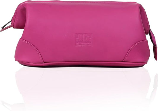 HLC Leather Toiletry Bag - Best Gift for Men - Premium Genuine Leather Dopp Kit Shaving Kit Organizer Travel Kit Pouch Bag - Large Size