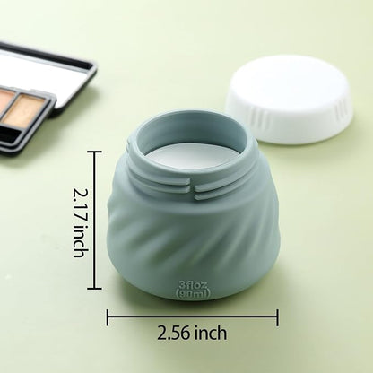 Gemice Silicone Cream Jars TSA Approved Travel Size Containers with Toiletry Bag, Wide Mouth Leak-proof Travel Accessories with Lid for Cosmetic Cream (4 Pack)