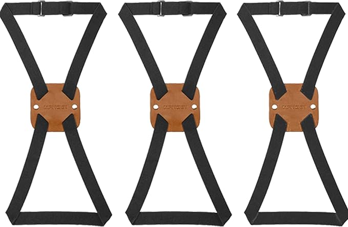 Adjustable Luggage Straps for Suitcases Add a Bag High Elastic Travel Bag Bungees Connecting Carry On Bag TSA Approved (3 Pack Brown)