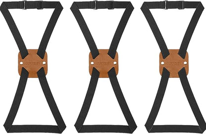 Adjustable Luggage Straps for Suitcases Add a Bag High Elastic Travel Bag Bungees Connecting Carry On Bag TSA Approved (3 Pack Brown)