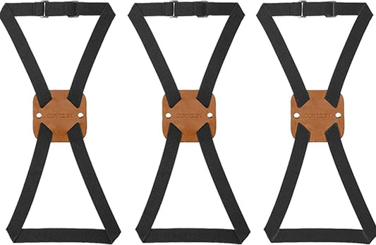 Adjustable Luggage Straps for Suitcases Add a Bag High Elastic Travel Bag Bungees Connecting Carry On Bag TSA Approved (3 Pack Brown)